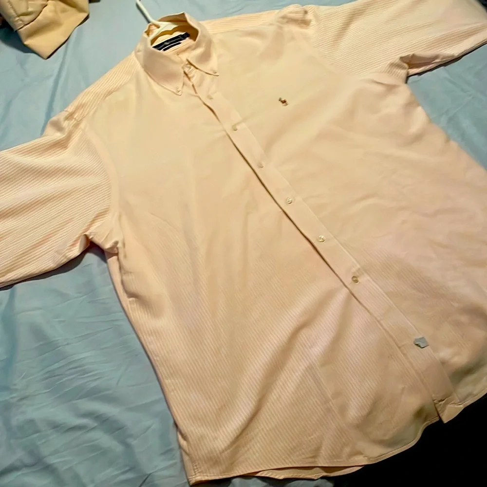Polo Ralph Lauren peach and white striped dress shirt with colored horse NWOT - Picture 1 of 2